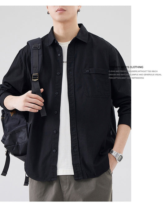 Camisa de Algodón Pesado Estilo Americano para Hombre - Image 14