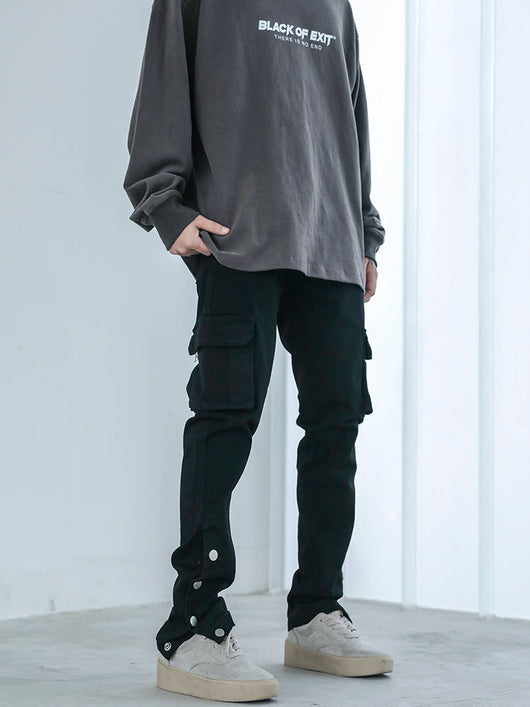 Pantalón Denim Negro Slim con Bota Abierta - Image 14