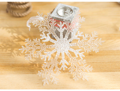 Adornos Navideños de Acrílico Transparente - Copo de Nieve para Árbol de Navidad DIY - Image 14