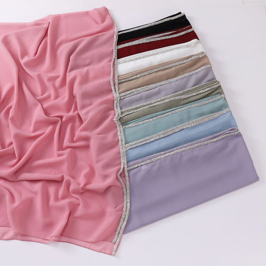 Pañuelo Casual de Chifón Liso para Mujer - Image 16