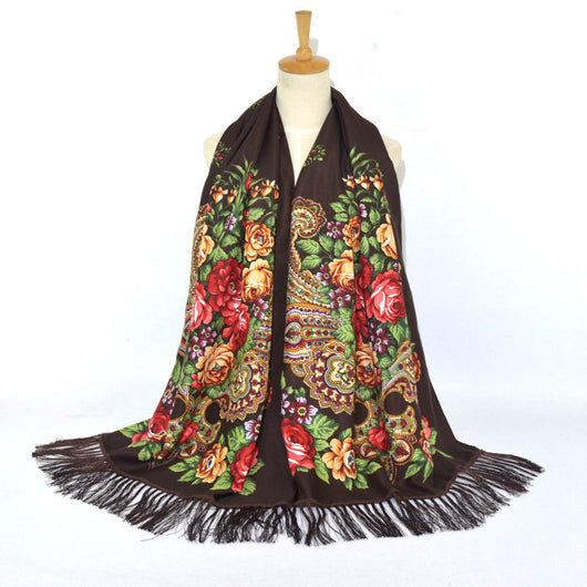 Pañuelo Étnico Largo con Borlas Estampado para Viajes - Image 7