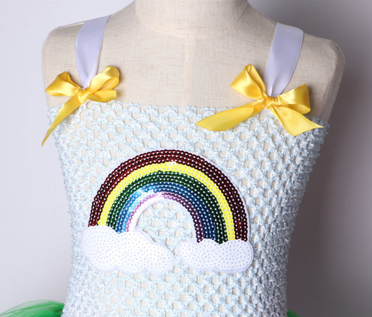 Vestido Princesa Arcoíris de Tul Brillante para Niñas - Image 2