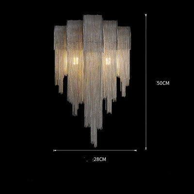 Lámpara de Pared Aluminio con Cadena Borla Estilo Italiano - Image 9