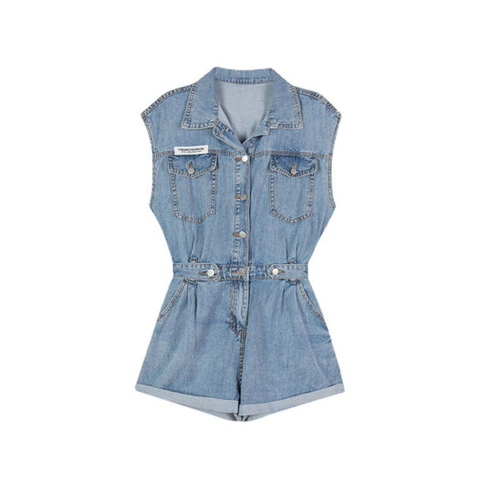 Jumpsuit Denim Cintura Alta Talla Pequeña - Image 4
