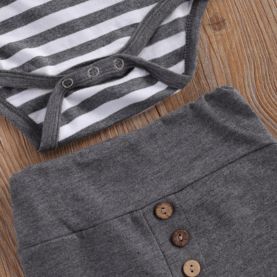 Jumpsuit Casual de Rayas con Cuello Redondo y Botones - Image 12