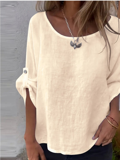 Blusa Casual de Cuello Redondo Diseño Elegante y Minimalista para Mujer - Image 14