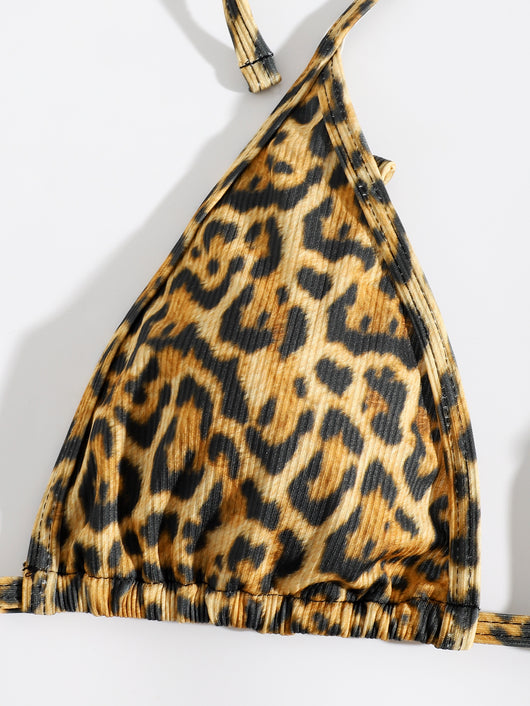 Traje de Baño Dividido Estampado Leopardo para Mujer - Image 3