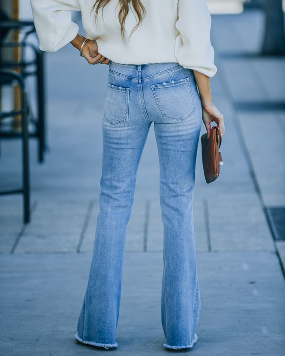 Pantalones Vaqueros Bootcut Elásticos Estilo Europeo Americano para Diario