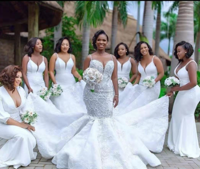 Vestido de Novia Sirena Africano con Encaje Calado - Image 9
