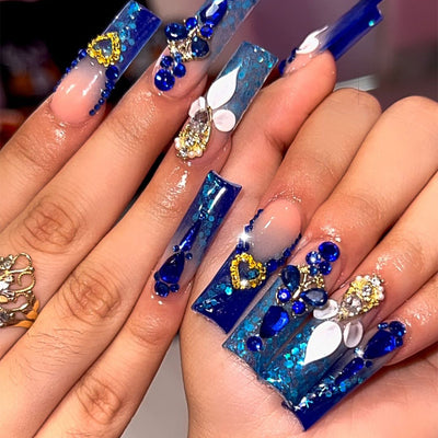 Uñas Postizas 3D con Relieve de Cristales - Diseño Sofisticado - Image 16