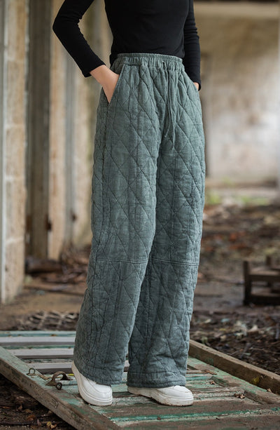 Pantalones Acolchados Teñidos a Mano en Ramio - Image 17