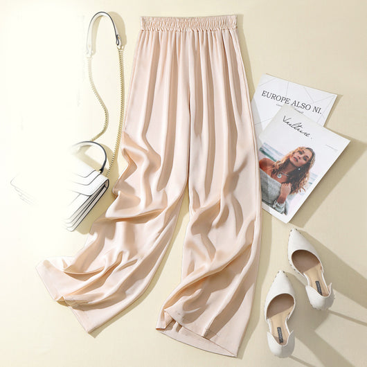 Pantalones Rectos de Acetato y Seda Satinada en Colores Lisos - Image 13