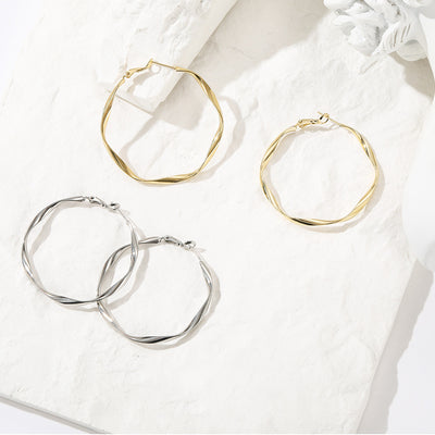 Aretes de Aro Grande Estilo Temperamento Sofisticado - Image 12