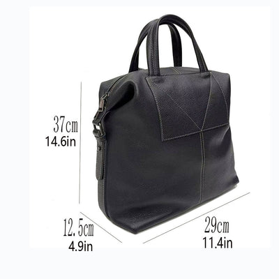 Mochila Negra de Cuero Universal Shiralee - Diseño Minimalista - Image 8