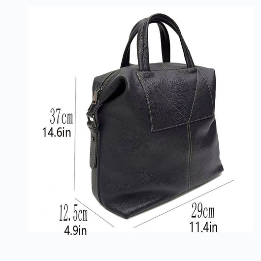 Mochila Negra de Cuero Universal Shiralee - Diseño Minimalista - Image 8