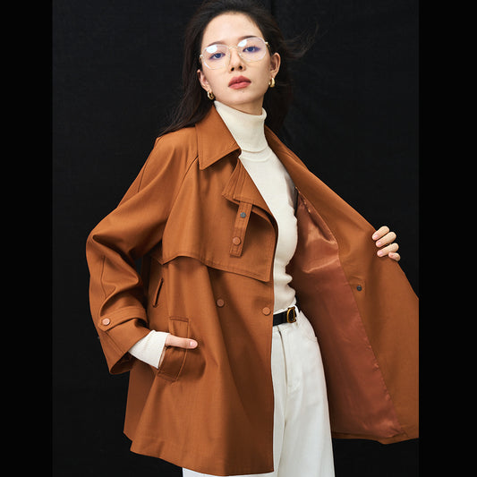 Abrigo Gabardina Asimétrica Suelta Casual Midi para Mujer