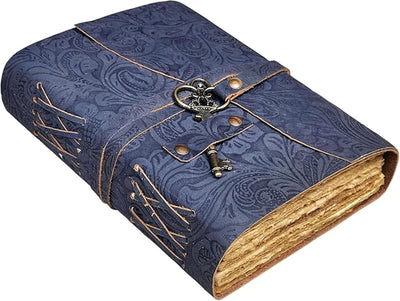 Cuaderno Vintage de Cuero de Búfalo con Patrón Floral en Relieve - Image 5