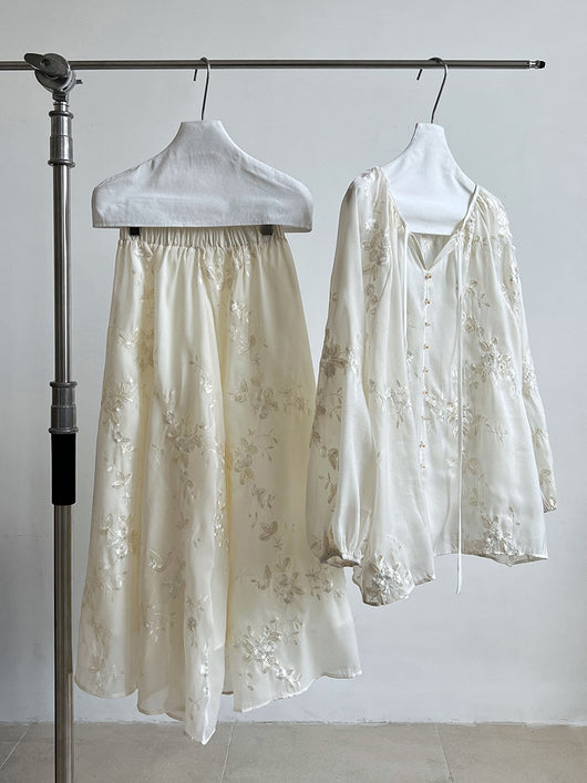 Vestido Camisero Bordado Estilo Chino Midi - Image 22