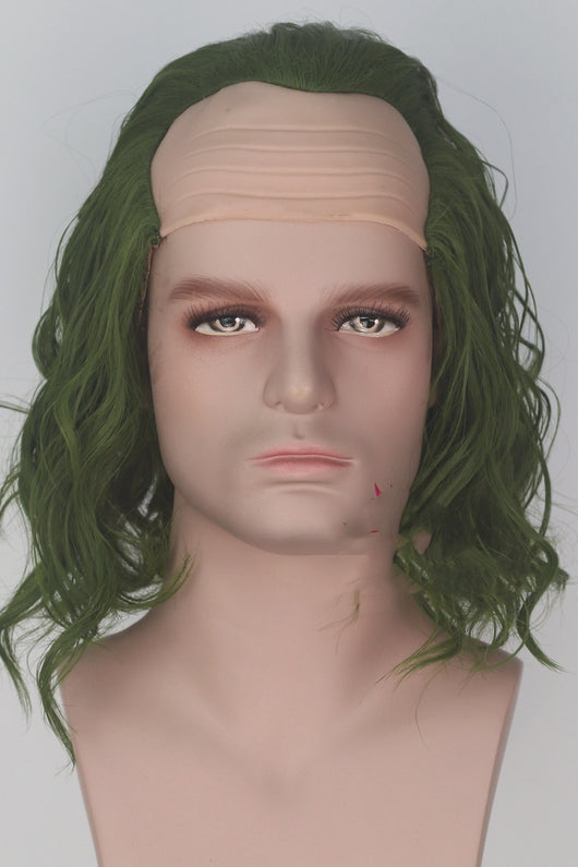 Peluca de Cabello Rizado Corto Estilo Anime Verde Simulado - Image 8