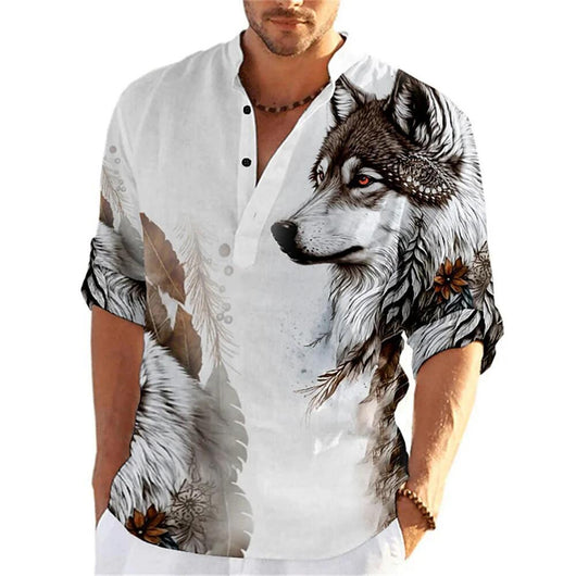 Camisa Suelta Casual para Hombre con Estampado 3D de Manga Corta - Image 7