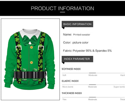 Sudadera de Pareja Día de San Patricio - Diseño Verde Festivo para Hombre - Image 10