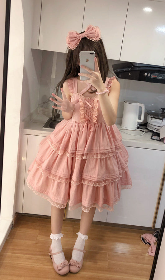Vestido Lolita JSK Tirantes Colores Sólidos Estilo Sweet Hot Girl - Image 13