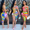 Falda Corta Asimétrica Dos Piezas con Escote Halter