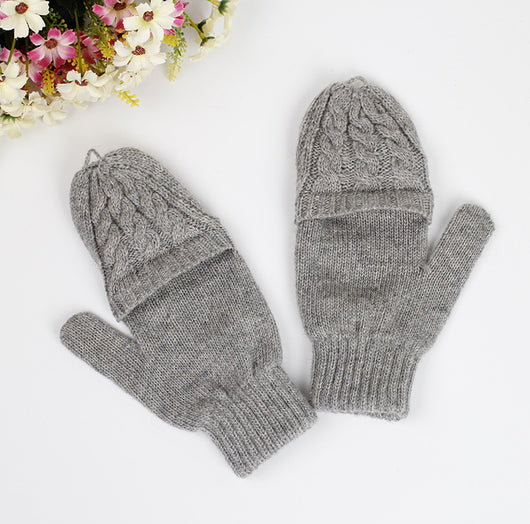 Guantes Tejidos Coreanos de Invierno - Cinco Dedos Semiabiertos para Estudiantes - Image 8