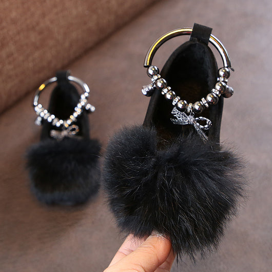 Zapatos Princesa para Niñas con Moño y Detalles de Pelaje - Image 8