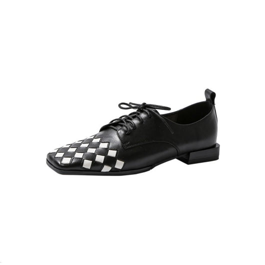Zapatos Retro Británicos para Mujer con Tacón Cuadrado y Punta Cuadrada - Image 2