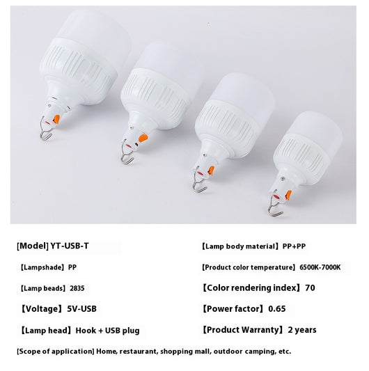 Bombilla LED Recargable para Puesto de Mercado Nocturno - Image 18