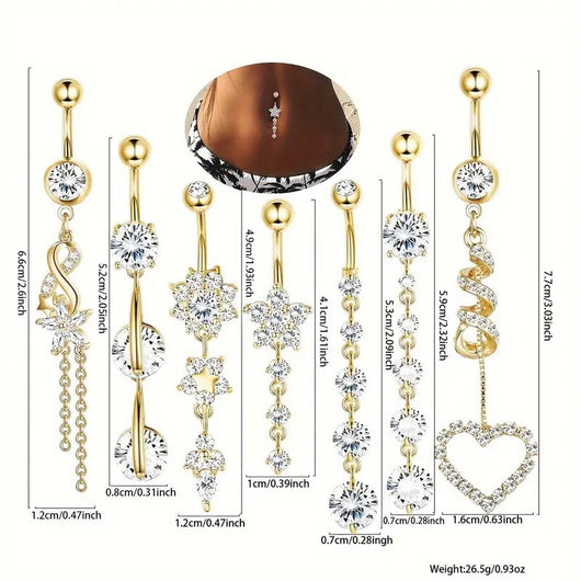 Piercing Ombligo con Dije de Borlas - Joya Femenina Elegante - Image 8