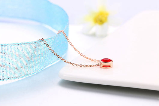 Collar para Mujer Estilo Minimalista con Colgante de Circonita Cúbica en Oro Rosa - Image 5