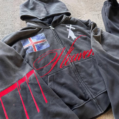 Sudadera con Capucha Personalizada de Manga Larga con Cierre y Pantalón Deportivo - Image 9