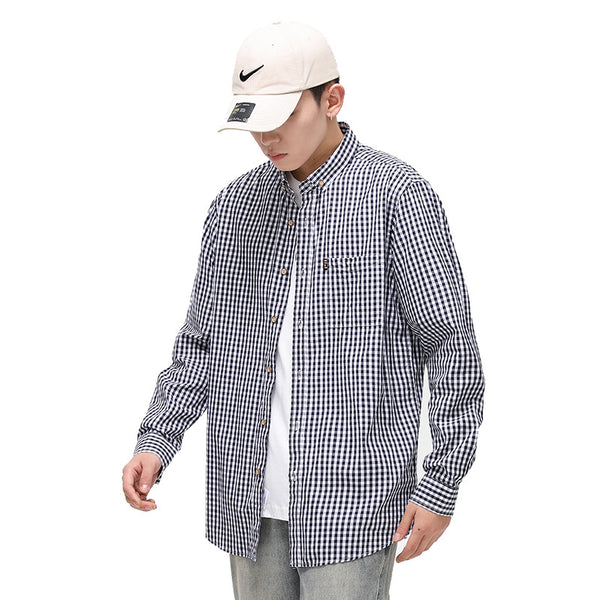 Camisa Cuadros Algodón Transpirable Ajuste Slim para Hombre