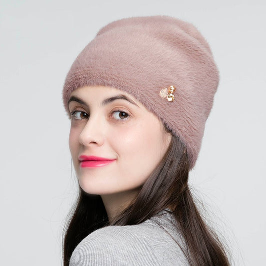 Gorro de Lana Tejida con Strass - Estilo Elegante para Mujer - Image 2