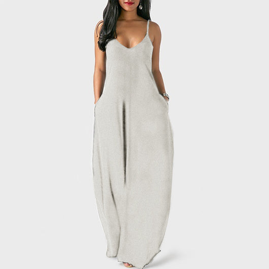 Vestido Talla Grande con Escote Profundo y Tirantes Ajustables - Image 9