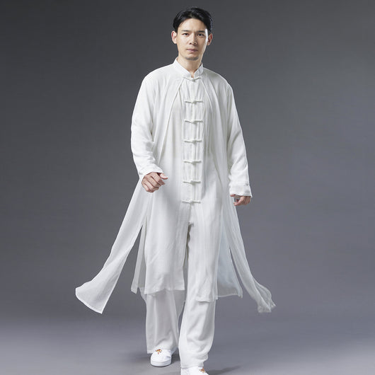 Túnica Hanfu Blanca de Verano para Hombre - Disfraz Hada Chifón Tradicional Chino - Image 11