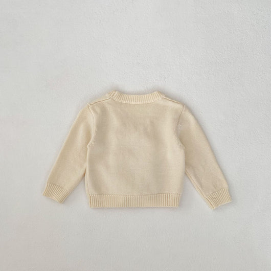 Abrigo Tejido para Niña con Cuello en V y Volantes - Primavera - Image 10