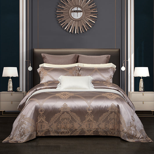 Juego de Cama Jacquard Seda Tencel de Cuatro Piezas - Image 5