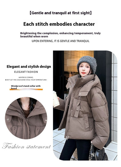 Chaqueta Corta Acolchada con Capucha para Mujer - Image 12