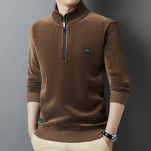 Camiseta Térmica Casual para Hombre con Forro Polar Grueso