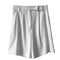 Shorts de Traje Blanco de Talle Alto y Pierna Ancha para Mujer