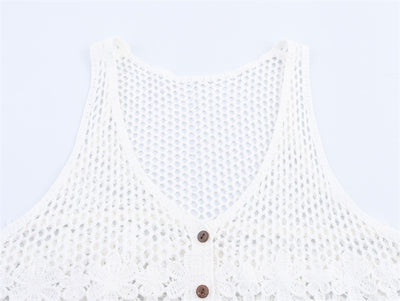 Chaleco Tejido Calado Retro para Mujer - Image 16
