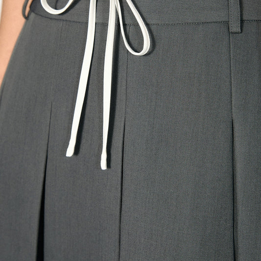 Falda Plisada Tipo A con Cordón Ajustable - Vestido Corto Versátil - Image 2