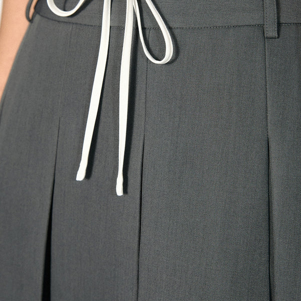 Falda Plisada Tipo A con Cordón Ajustable - Vestido Corto Versátil