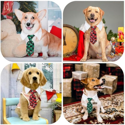 Corbata Navideña Ajustable para Mascotas con Patrón de Copos de Nieve - Image 19