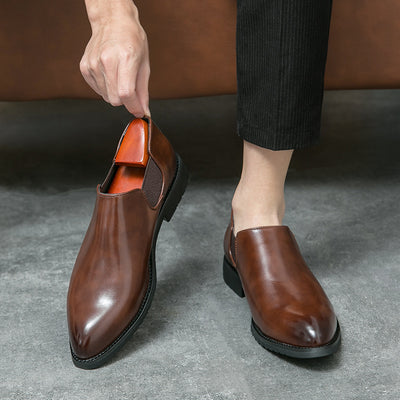 Zapatos Slip On Punta Fina de Estilo Británico