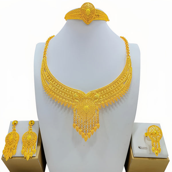 Juego de Joyas Nupciales: Collar, Aretes, Anillo y Pulsera