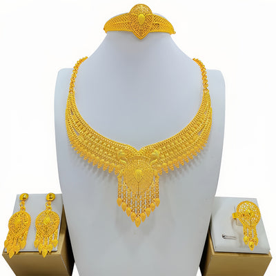 Juego de Joyas Nupciales: Collar, Aretes, Anillo y Pulsera